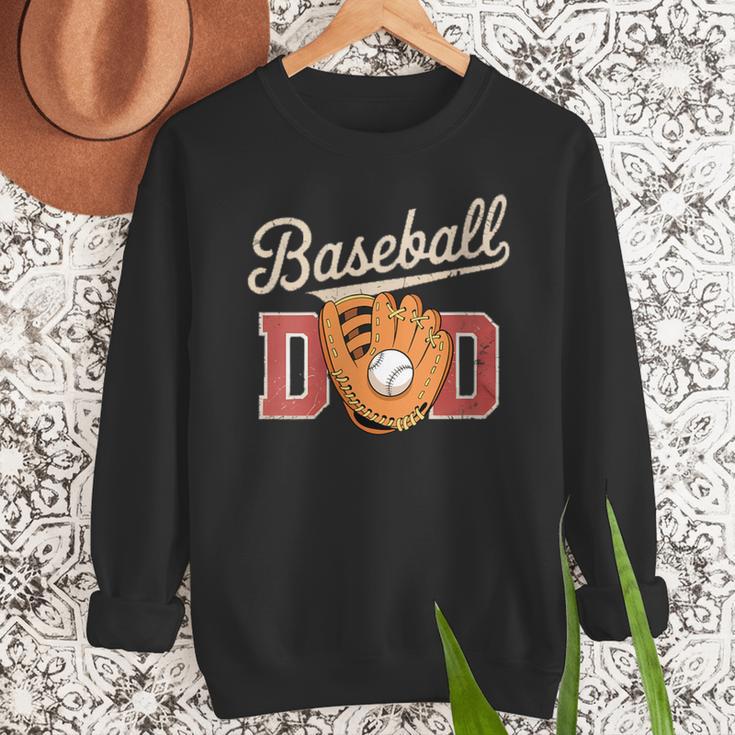 Baseball Dad Fireball Sports Father Fathers Day Daddy Men Sweatshirt