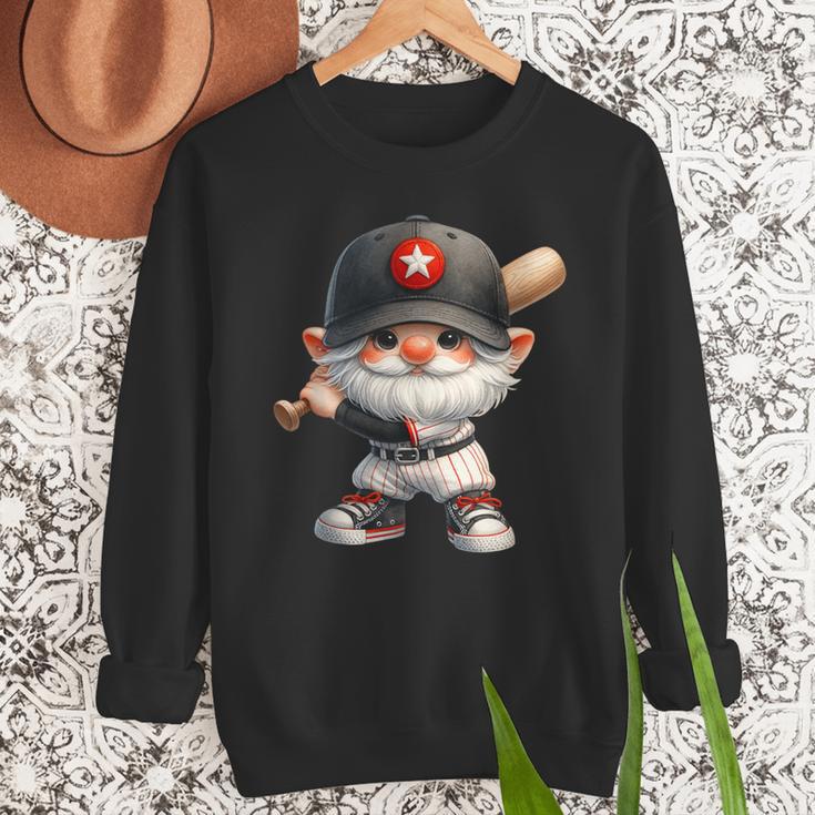Baseball Dad Gnome With Baseball Bat For Grandpa Life Men Sweatshirt