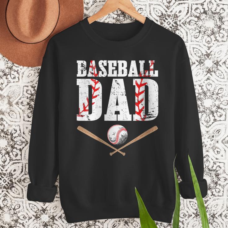 Baseball Dad Happy Fathers Day For Men Boys Kid Men Sweatshirt