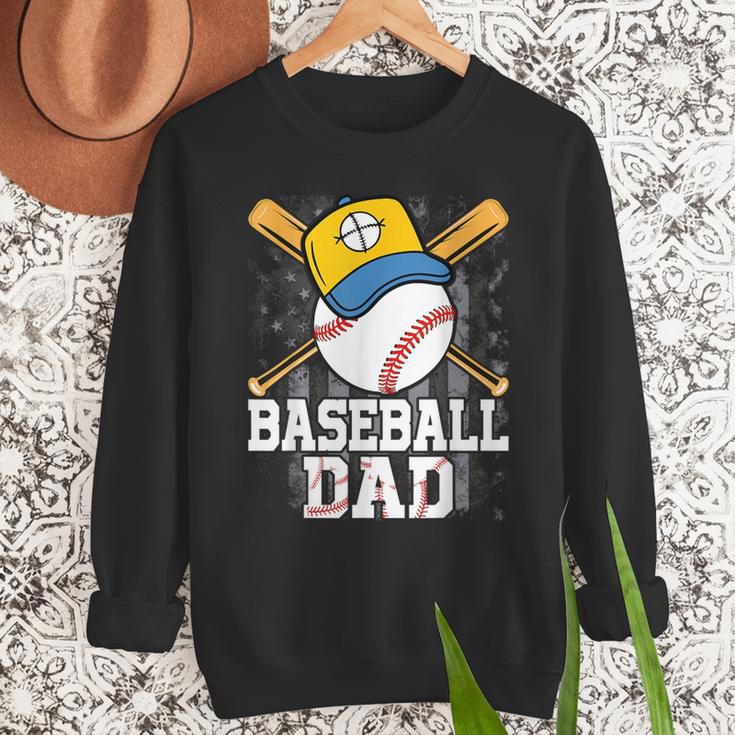 Baseball Dad Happy Fathers Day For Men Boys Kids Men Sweatshirt