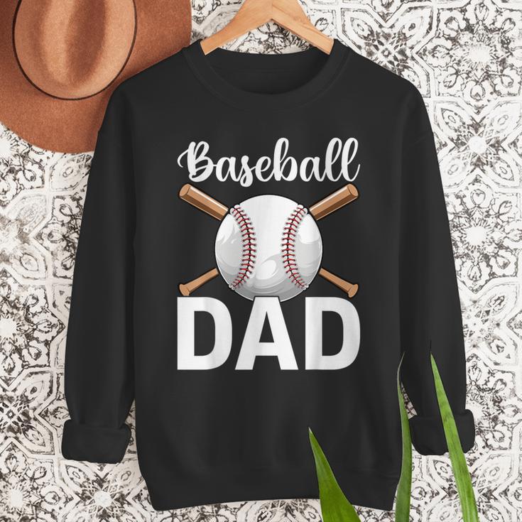 Baseball Dad Happy Fathers Day For Men Boys Men Sweatshirt