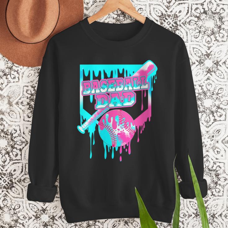 Baseball Dad Home Plate Ice Cream Drip Father's Day Men Sweatshirt