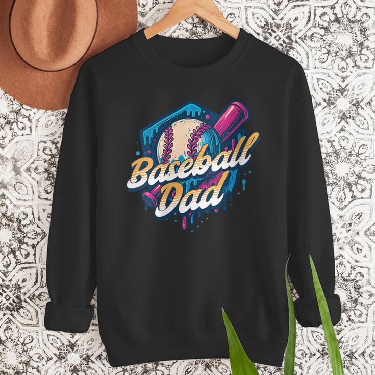 Baseball Dad Kids Birthday Baseball Drip Ice Cream Family Men Sweatshirt Baseball Dad Kids Birthday Baseball Drip Ice Cream Family Men Sweatshirt
