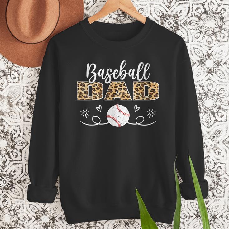 Baseball Dad Leopard Baseball Player Men Sweatshirt Baseball Dad Leopard Baseball Player Men Sweatshirt