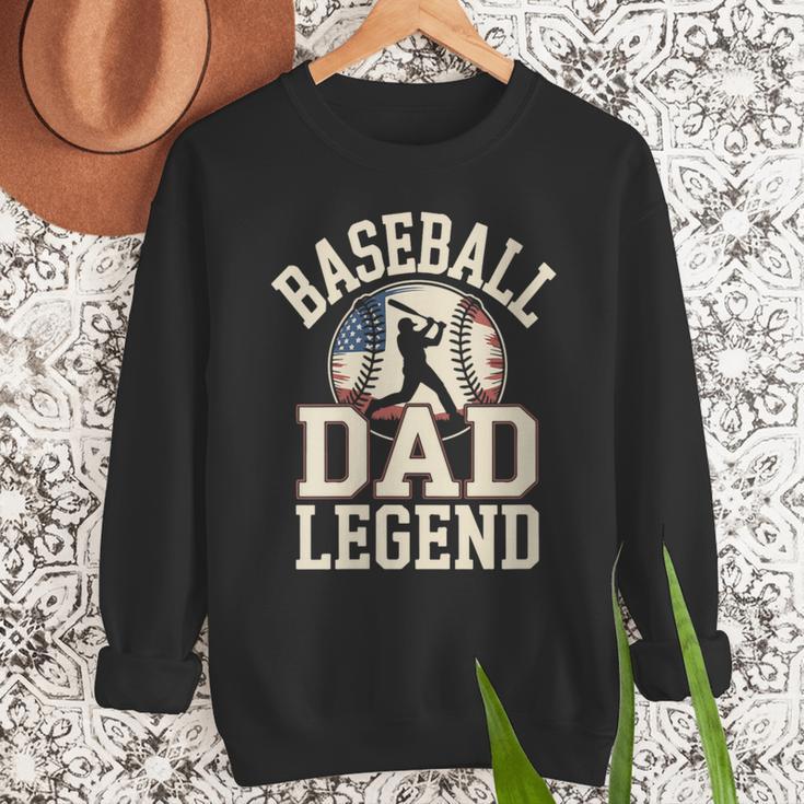 Baseball Dad Retro American Flag Style Men Sweatshirt Baseball Dad Retro American Flag Style Men Sweatshirt