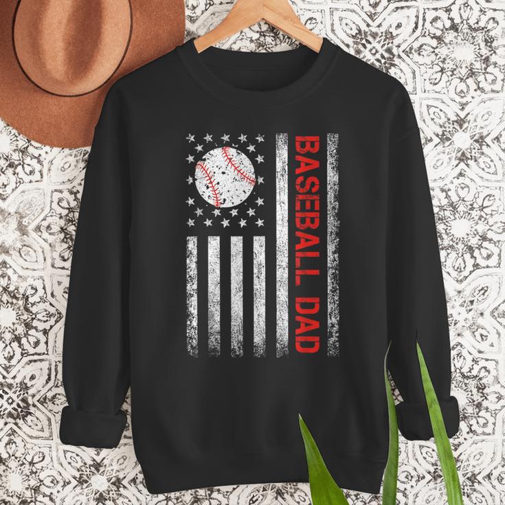 Baseball Dad USA American Flag Men Daddy Fathers Day Men Sweatshirt Baseball Dad USA American Flag Men Daddy Fathers Day Men Sweatshirt