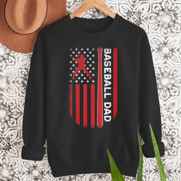 Baseball Dad Usa American Flag Patriotic Dad Father's Day Men Sweatshirt Baseball Dad Usa American Flag Patriotic Dad Father's Day Men Sweatshirt