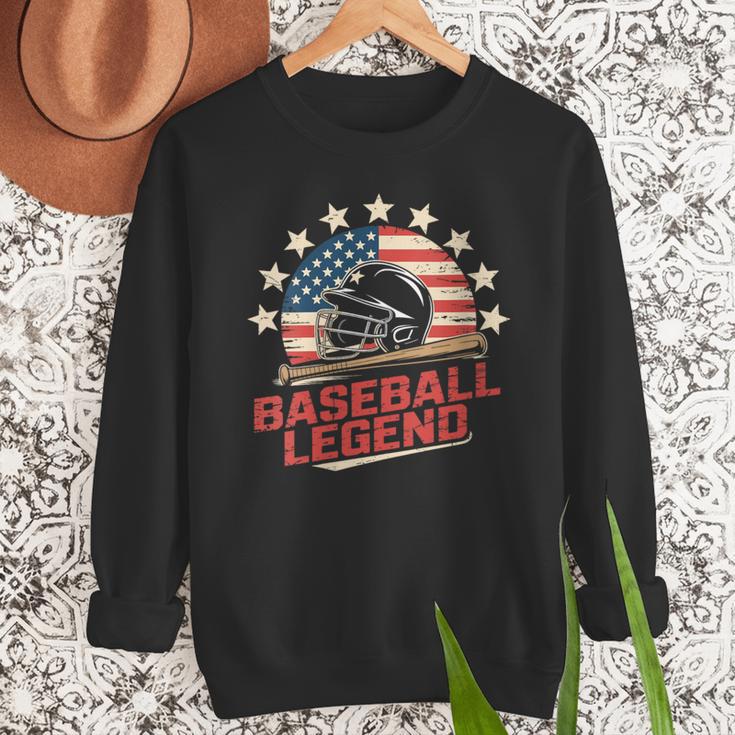 Baseball Dad USA Flag Men Sweatshirt