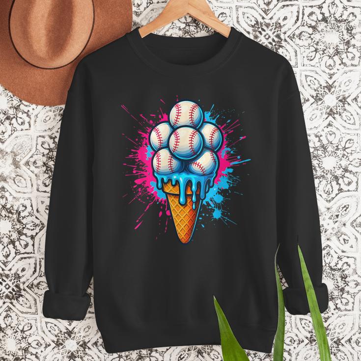 Baseball Ice Cream Drip Baseball Dad Sports Fan Youth Boys Men Sweatshirt Baseball Ice Cream Drip Baseball Dad Sports Fan Youth Boys Men Sweatshirt
