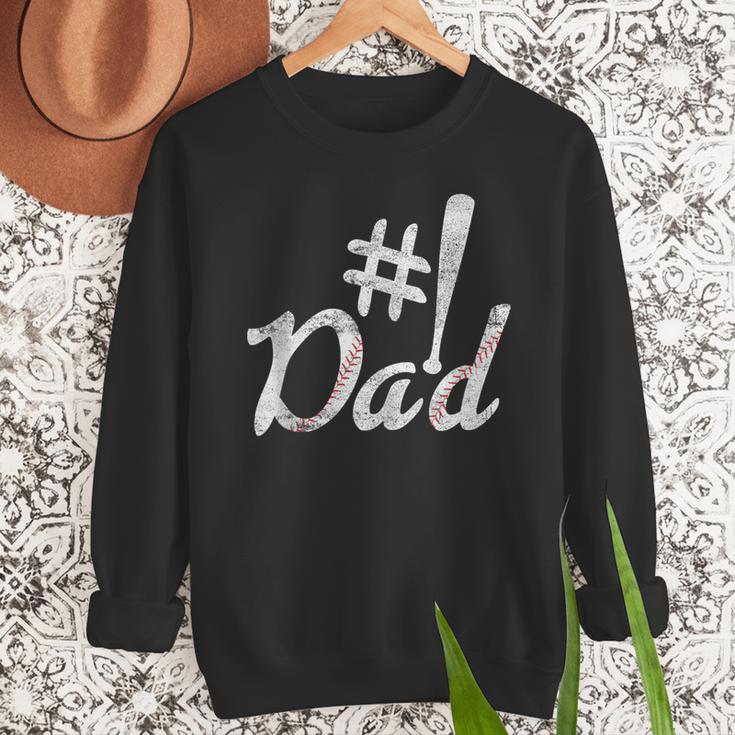 Baseball Player Dad Papa Fathers Day Number One Baseball Dad Men Sweatshirt Baseball Player Dad Papa Fathers Day Number One Baseball Dad Men Sweatshirt