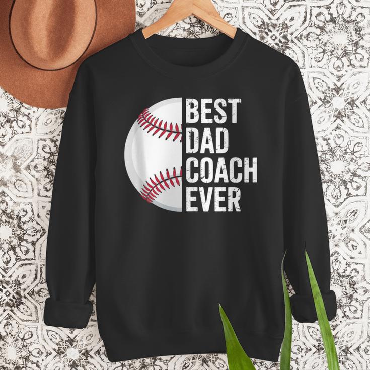 Best Baseball Dad Coach Ever Retro Father Baseball Coach Dad Men Sweatshirt