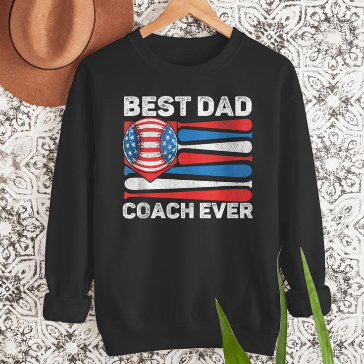 Best Dad Coach Ever Baseball Dad American Flag 4th Of July Men Sweatshirt Best Dad Coach Ever Baseball Dad American Flag 4th Of July Men Sweatshirt