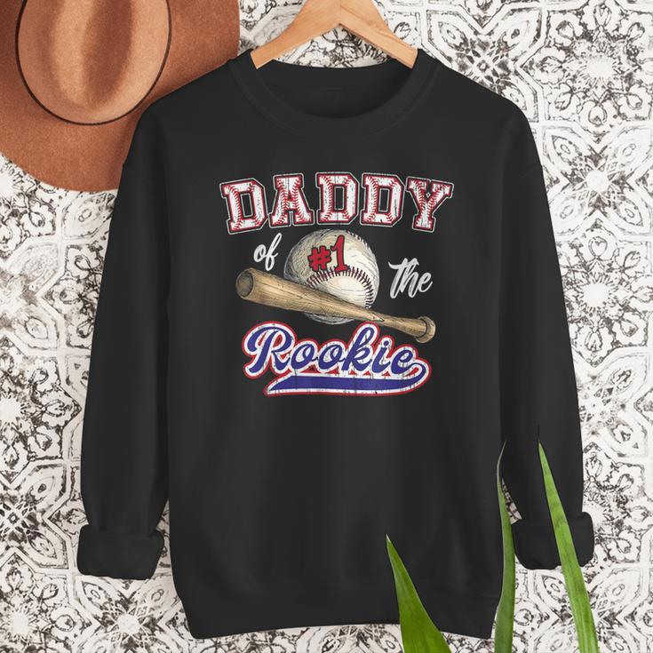 Birthday Baseball Dad Daddy Of The 1st One Rookie Vintage Men Sweatshirt