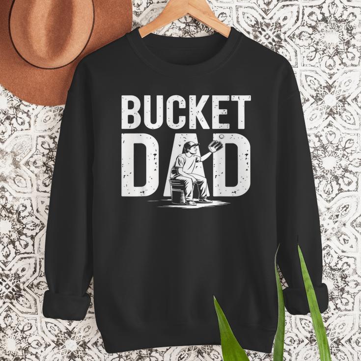 Bucket Dad Softball Dad Baseball Dad Coach Bucket Men Sweatshirt