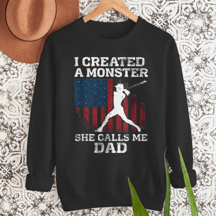 I Created Monster She Calls Me Dad Baseball Dad Men Sweatshirt I Created Monster She Calls Me Dad Baseball Dad Men Sweatshirt