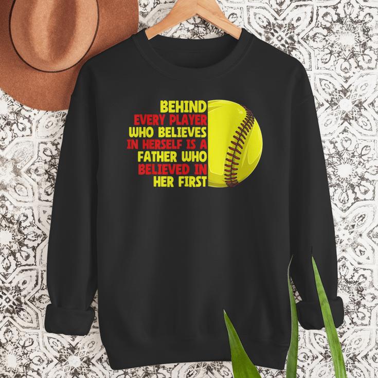 Dad Of Ballers Behind Every Softball Player Baseball Dads Men Sweatshirt