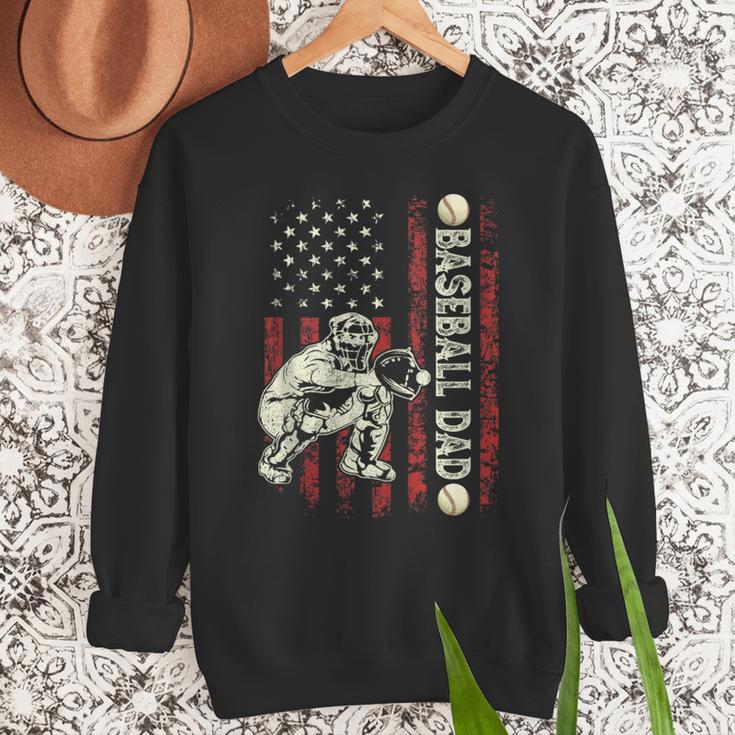 Fathers Day Baseball Dad Flag Dad Men Baseball Catcher Men Sweatshirt Fathers Day Baseball Dad Flag Dad Men Baseball Catcher Men Sweatshirt