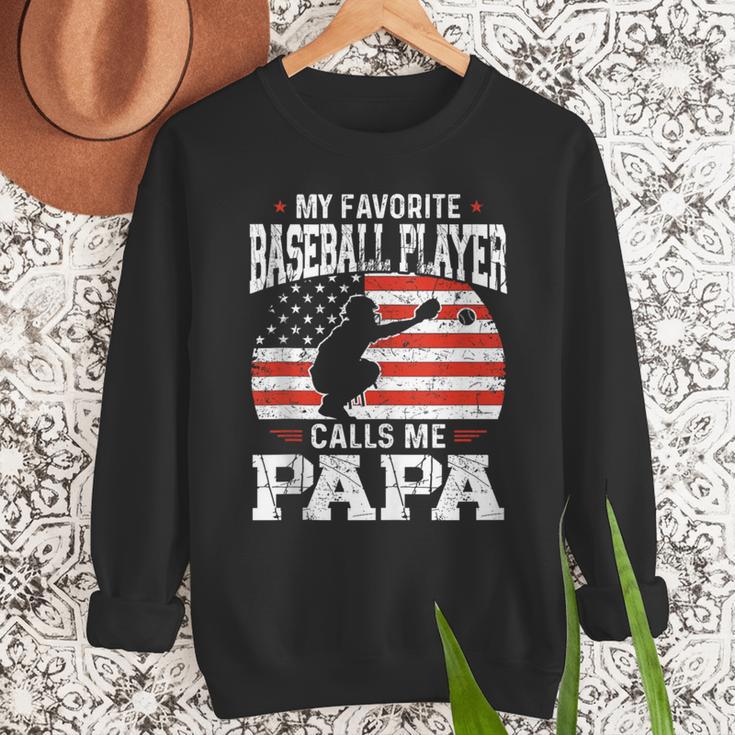 My Favorite Baseball Player Calls Me Papa Baseball Dad Men Sweatshirt My Favorite Baseball Player Calls Me Papa Baseball Dad Men Sweatshirt