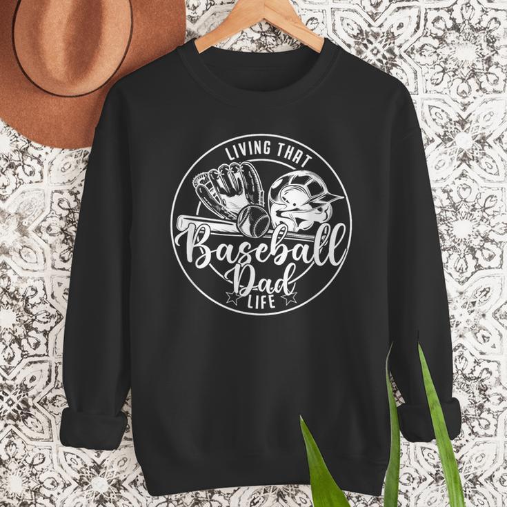 Football Living That Baseball Dad Life Game Day Sport Men Sweatshirt