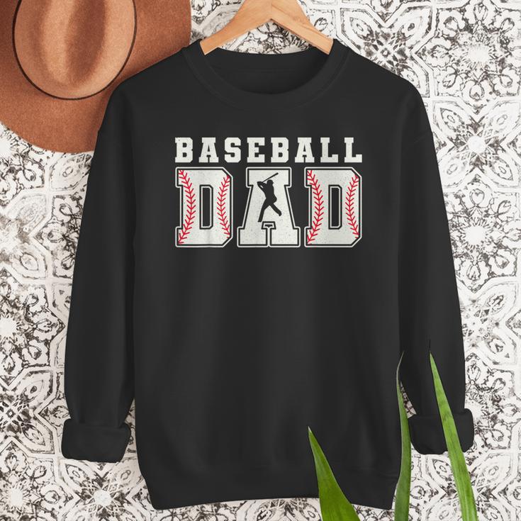 Groovy Baseball Dad Father Happy Fathers Day Sports Game Day Men Sweatshirt