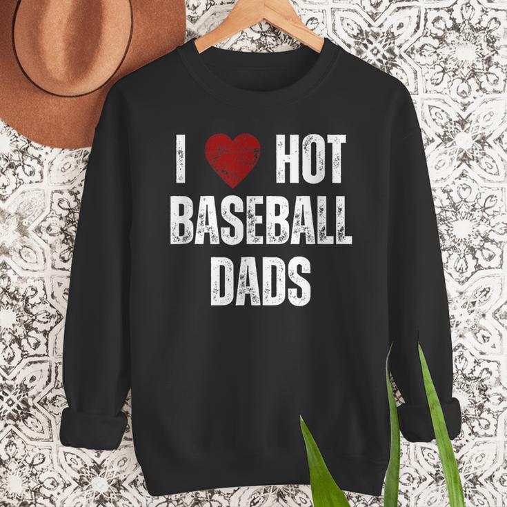 I Love Hot Baseball Dads Red Hearts Men Sweatshirt I Love Hot Baseball Dads Red Hearts Men Sweatshirt