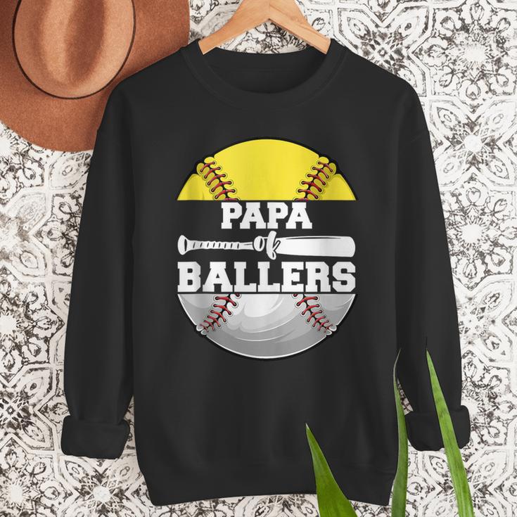 Papa Of Ballers Softball Baseball Dad Men Sweatshirt Papa Of Ballers Softball Baseball Dad Men Sweatshirt