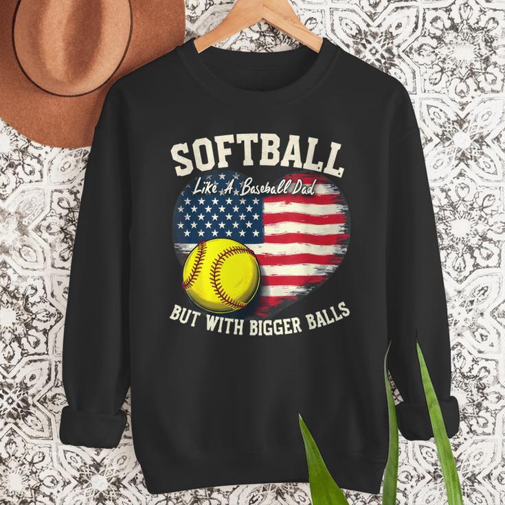 Patriotic US Flag Softball Dad Like A Baseball Dad Men Sweatshirt Patriotic US Flag Softball Dad Like A Baseball Dad Men Sweatshirt