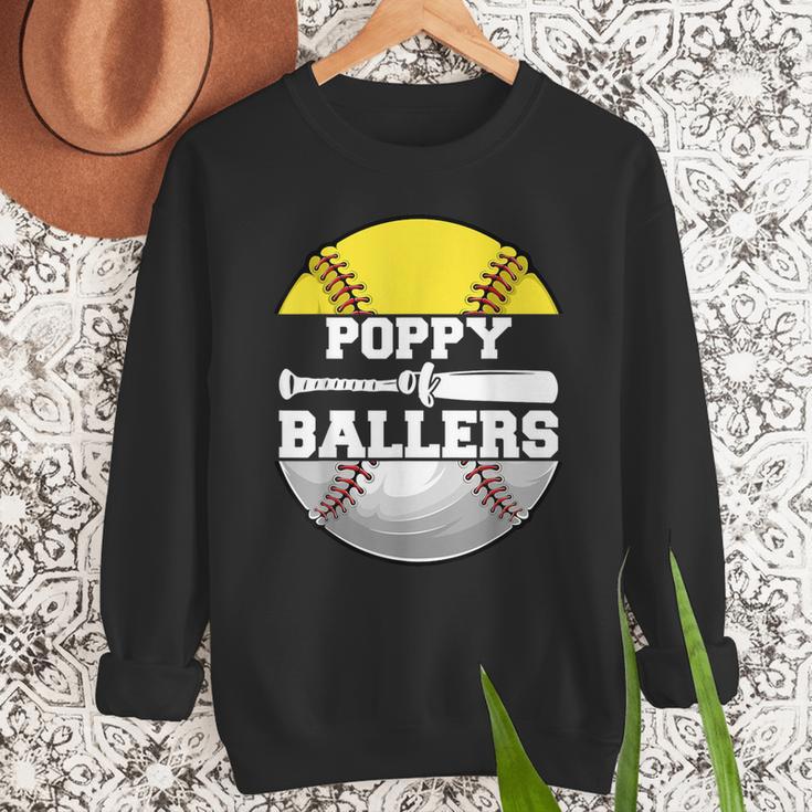 Poppy Of Ballers Softball Baseball Dad Men Sweatshirt
