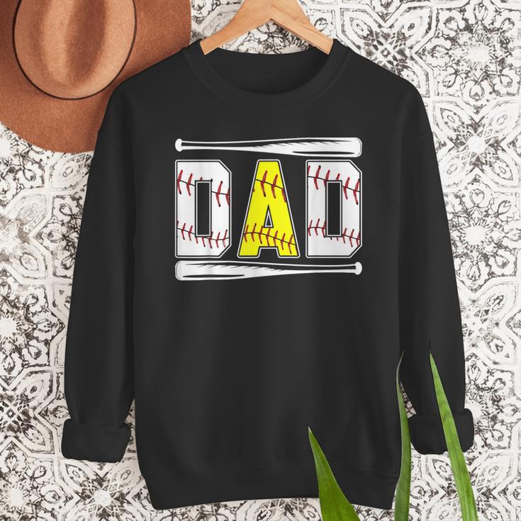Softball Baseball Dad Of Ballers Baseball Softball Dad Men Sweatshirt