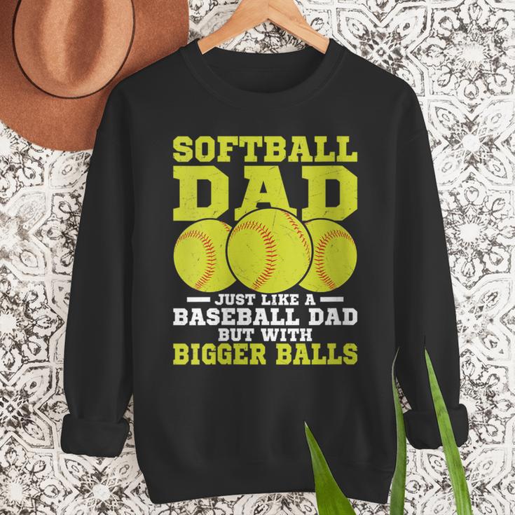 Softball Dad Just Like A Baseball Dad Team Men Sweatshirt