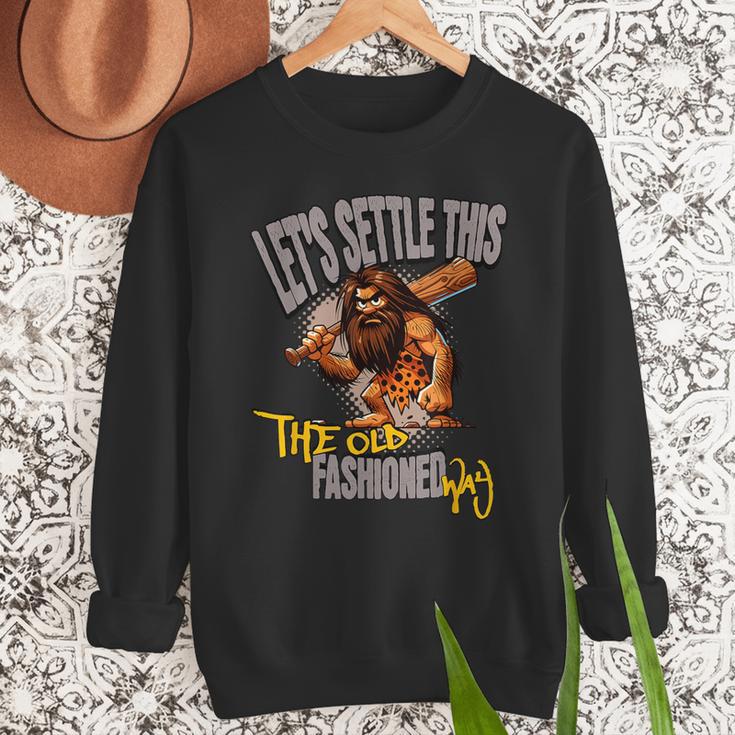 Stoneage Caveman Neolithic History Baseball Dad Father Men Sweatshirt Stoneage Caveman Neolithic History Baseball Dad Father Men Sweatshirt