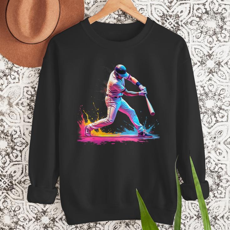 Tie Dye Baseball Dad Fathers Day Men Sweatshirt