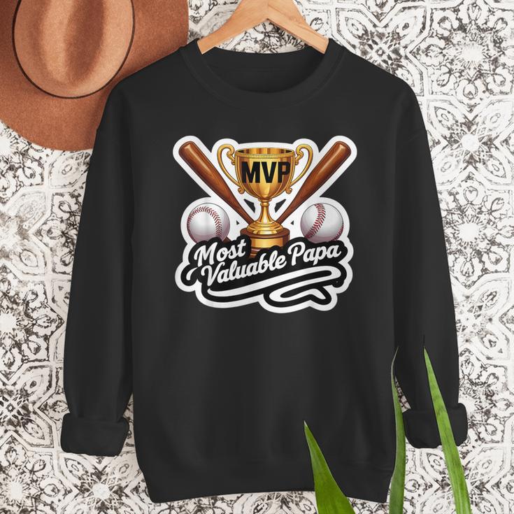 Most Valuable Papa Baseball Dad Coach Player Father's Day Men Sweatshirt Most Valuable Papa Baseball Dad Coach Player Father's Day Men Sweatshirt