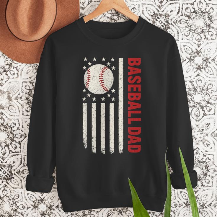 Vintage Baseball DAD American Flag Fathers Day 4th Of July Men Sweatshirt Vintage Baseball DAD American Flag Fathers Day 4th Of July Men Sweatshirt