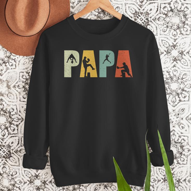 Vintage Baseball Dad Papa Fathers Day Men Sweatshirt Vintage Baseball Dad Papa Fathers Day Men Sweatshirt