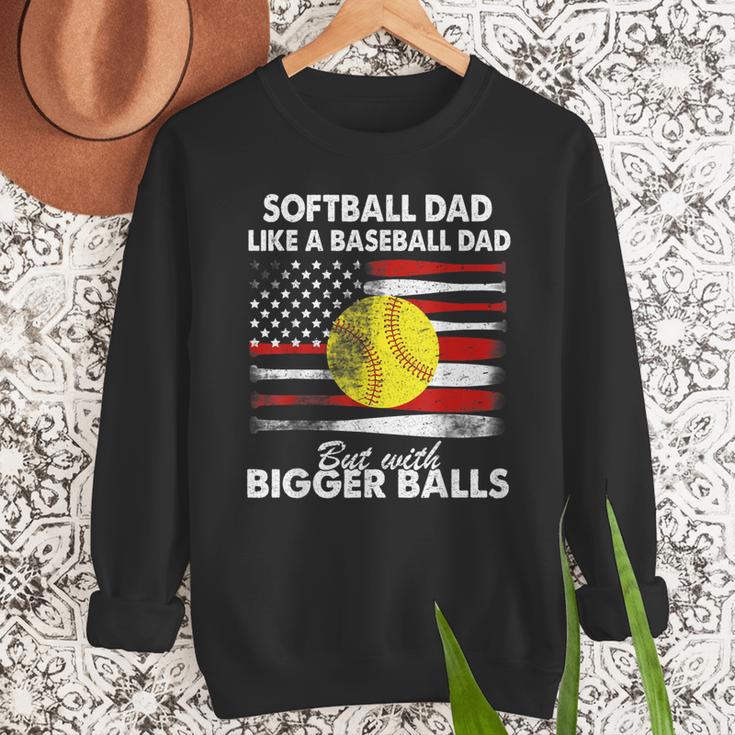 Vintage Softball Dad Like A Baseball Dad US Flag Fathers Day Men Sweatshirt Vintage Softball Dad Like A Baseball Dad US Flag Fathers Day Men Sweatshirt