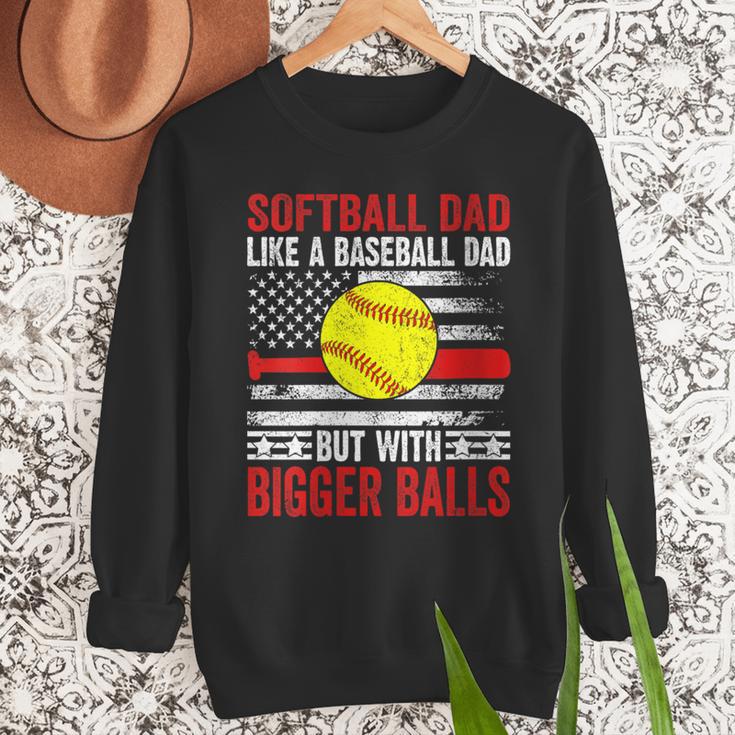 Vintage Softball Dad Like A Baseball Dad US Flag Men Sweatshirt Vintage Softball Dad Like A Baseball Dad US Flag Men Sweatshirt