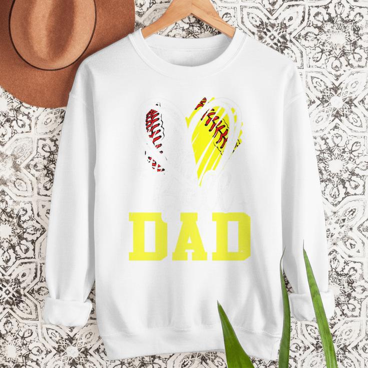 Ball Dad Softball Baseball Dad Fathers Day Premium Men Sweatshirt