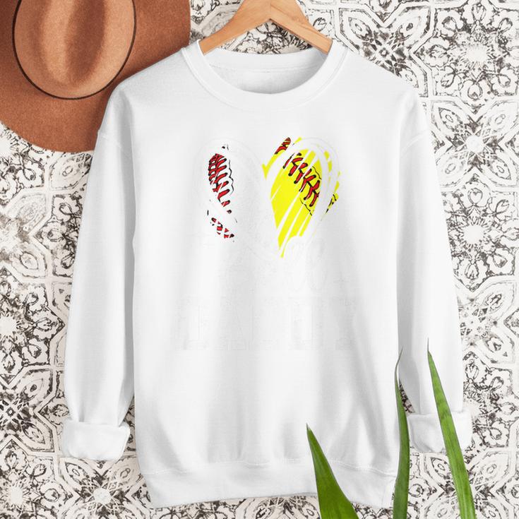 Ball Daddy Softball Baseball Dad Fathers Day Premium Men Sweatshirt