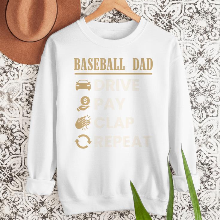 Baseball Dad Drive Pay Clap Repeat Father's Day Premium Men Sweatshirt Baseball Dad Drive Pay Clap Repeat Father's Day Premium Men Sweatshirt
