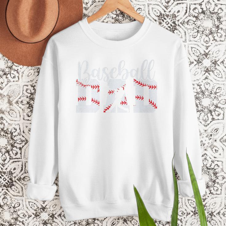 Baseball Dad Happy Fathers Day For Men Boys Baseball Lovers Premium Men Sweatshirt