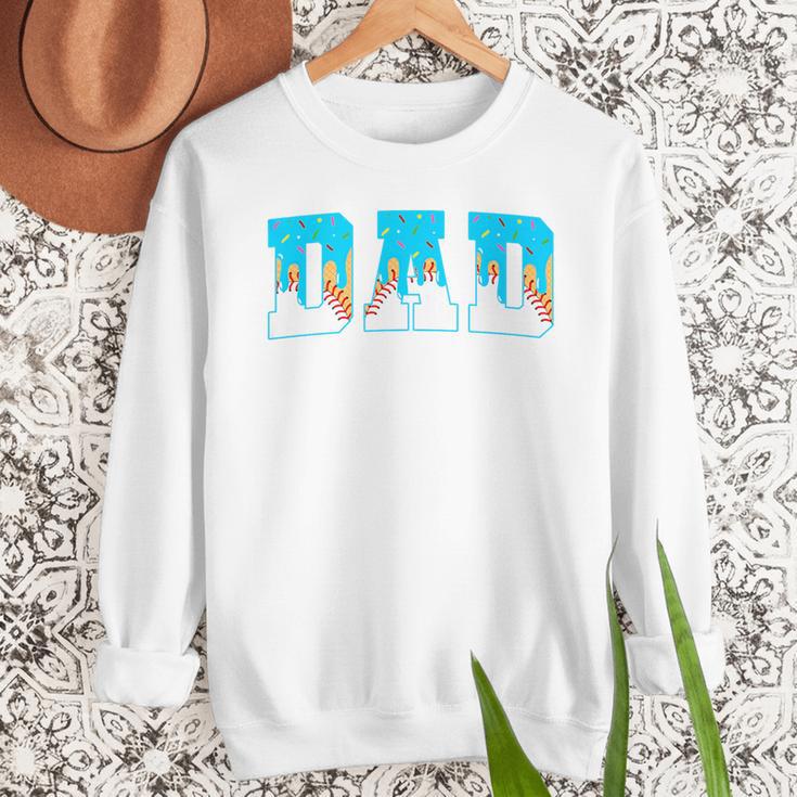 Baseball Dad Ice Cream Drip Happy Fathers Day Premium Men Sweatshirt