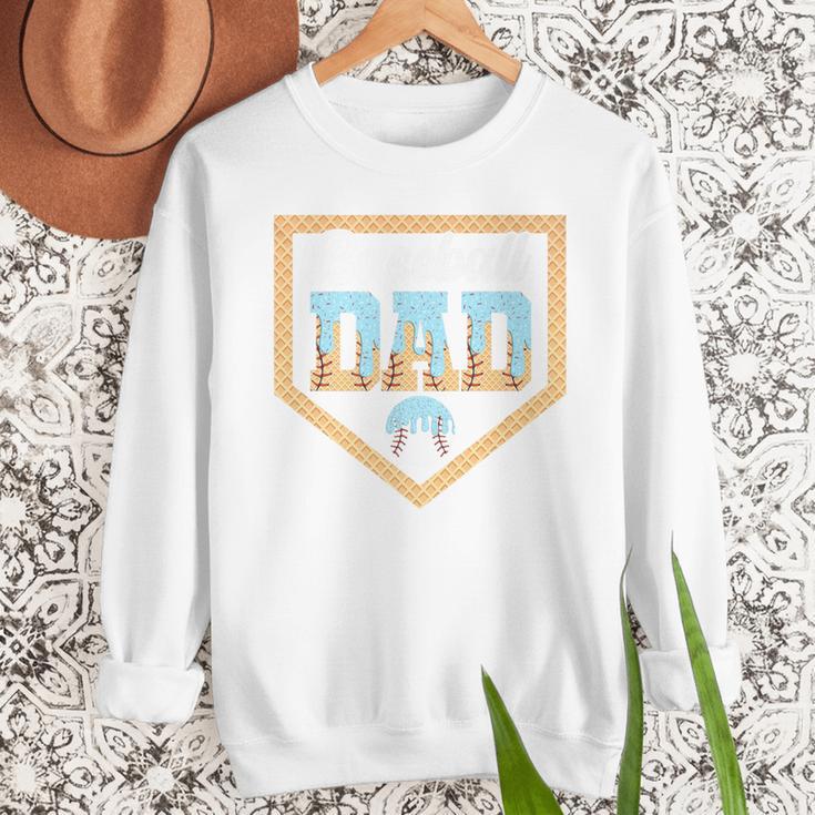 Baseball Dad Ice Cream Drip Home Plate Cool Fathers Day Premium Men Sweatshirt Baseball Dad Ice Cream Drip Home Plate Cool Fathers Day Premium Men Sweatshirt