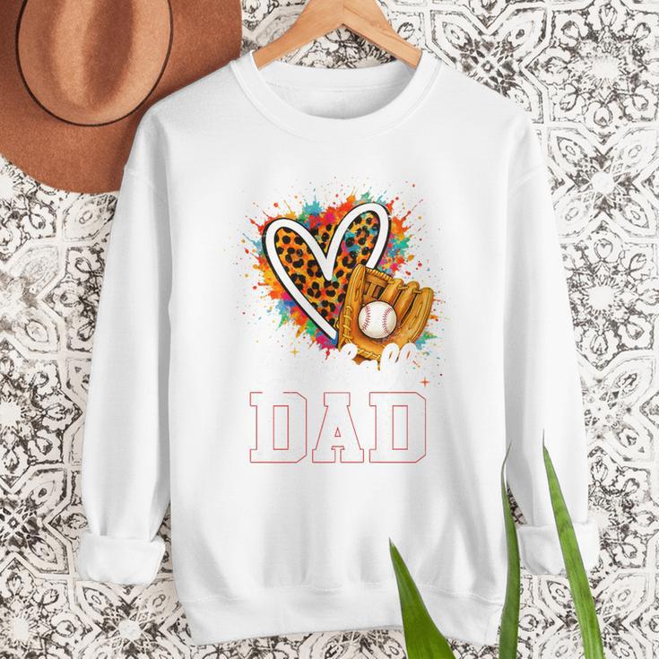 Baseball Dad Leopard Heart Colorful Premium Men Sweatshirt Baseball Dad Leopard Heart Colorful Premium Men Sweatshirt