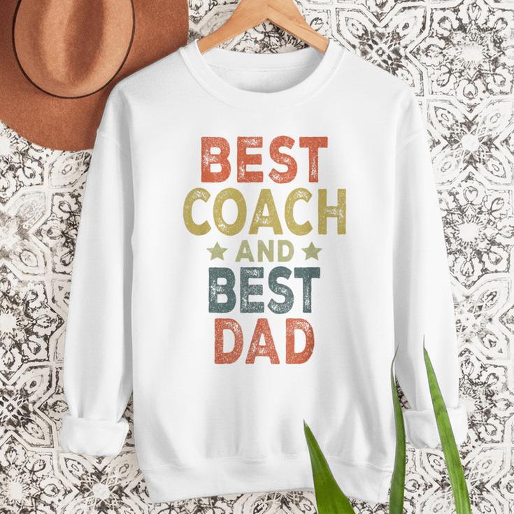Baseball Dad For Men Vintage Best Coach And Best Dad Men Sweatshirt