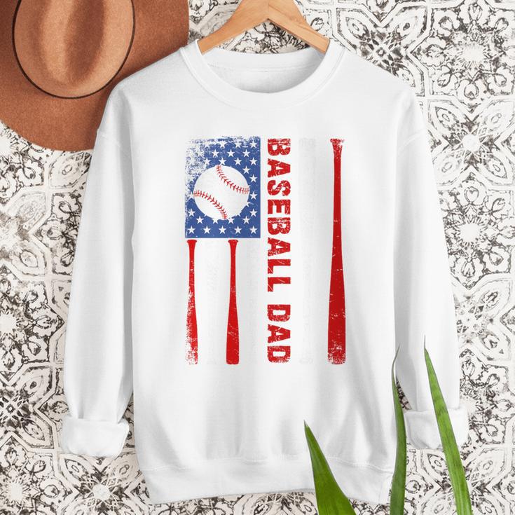 Baseball Dad USA American Flag Father's Day 4th Of July Premium Men Sweatshirt Baseball Dad USA American Flag Father's Day 4th Of July Premium Men Sweatshirt