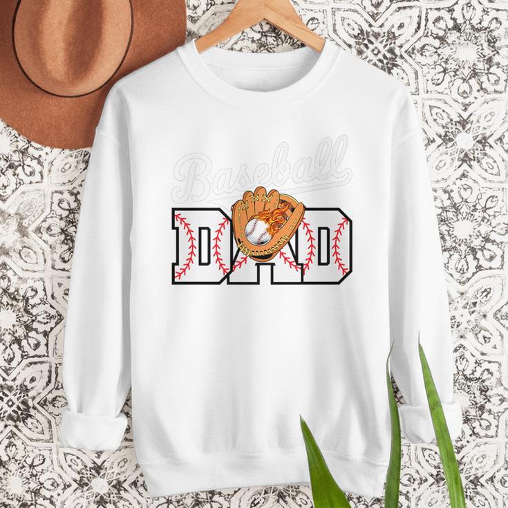 Baseball Dad Vintage Sports Fathers Day Baseball Fan Premium Men Sweatshirt
