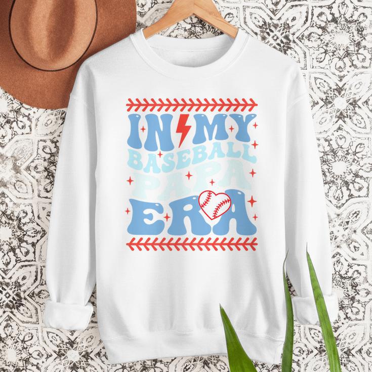 In My Baseball Papa Era Groovy Baseball Dad Family Matching Premium Men Sweatshirt In My Baseball Papa Era Groovy Baseball Dad Family Matching Premium Men Sweatshirt