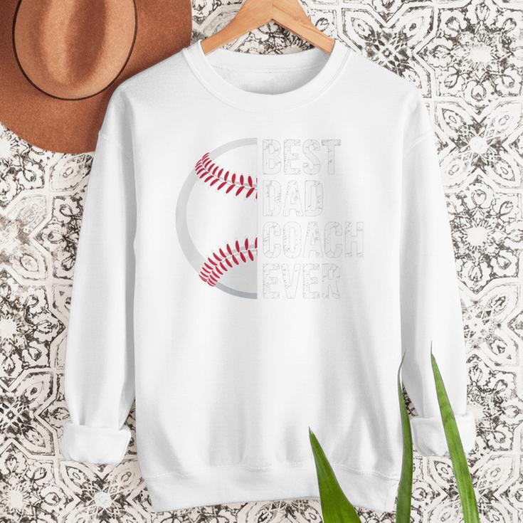 Best Baseball Dad Coach Ever Retro Father Baseball Coach Dad Premium Men Sweatshirt