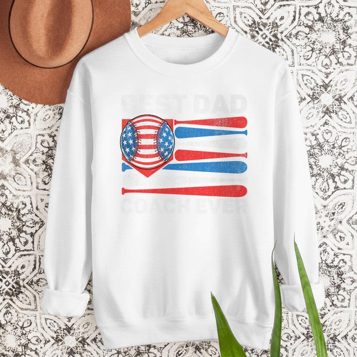 Best Dad Coach Ever Baseball Dad American Flag 4th Of July Premium Men Sweatshirt Best Dad Coach Ever Baseball Dad American Flag 4th Of July Premium Men Sweatshirt